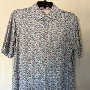 Johnston & Murphy XC4 Paisley Print Performance Short-Sleeve Polo Shirt (S)